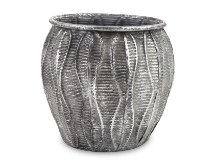 Stříbrný obal na květináč s patinou 142503