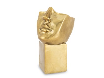 Zlatý obal na květináč obličej 26,5 cm 145497