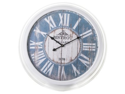 Kovové hodiny s bílým lemováním 91405