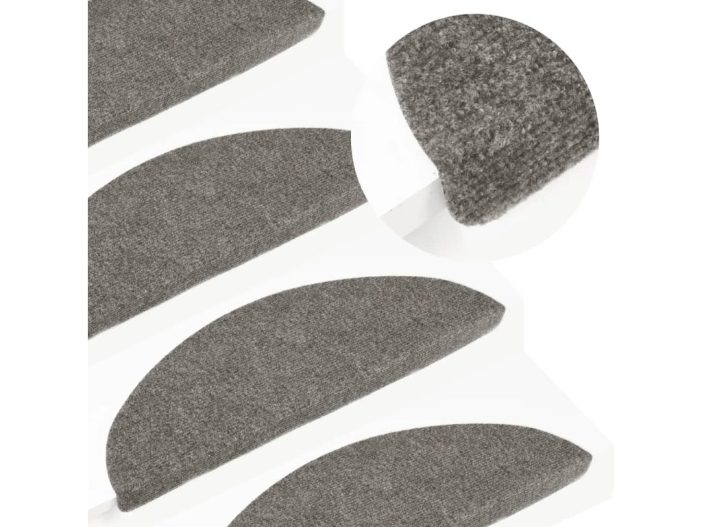 Samolepicí nášlapy na schody 15 ks 65x24,5x3,5 cm antracitové
