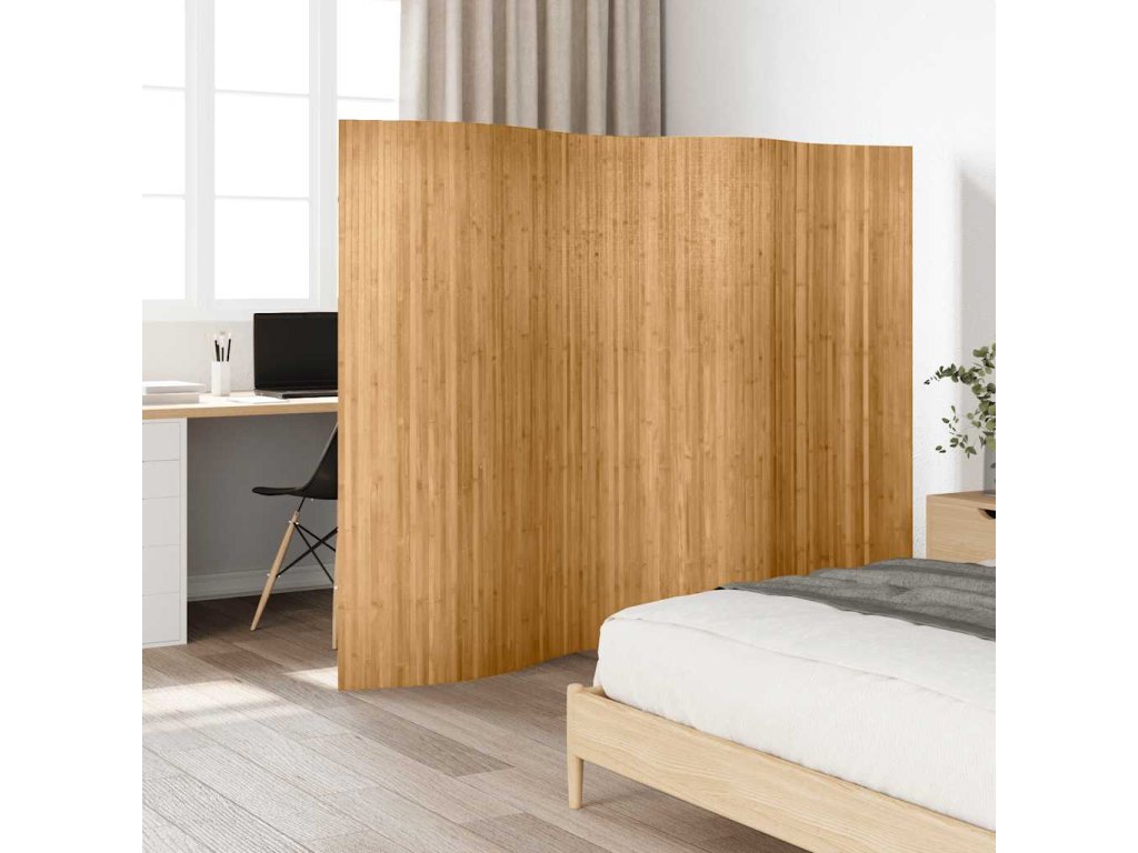 Paraván světle přírodní 165 x 600 cm bambus