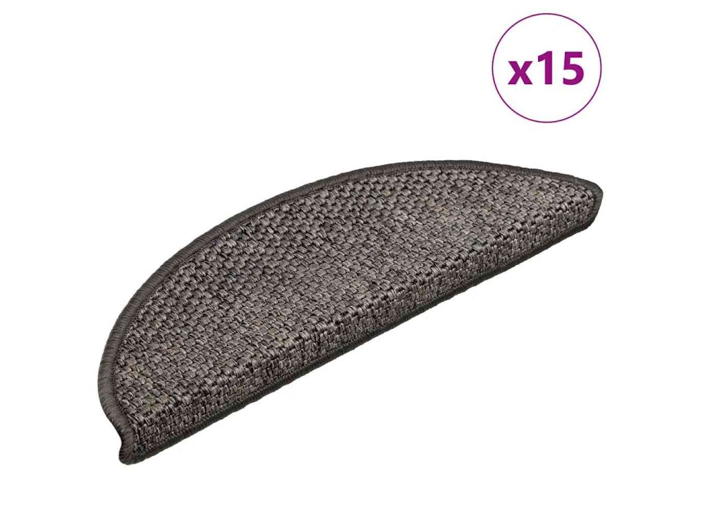 Samolepící nášlapy na schody vzhled sisal 15 ks 65x21x4cm modré