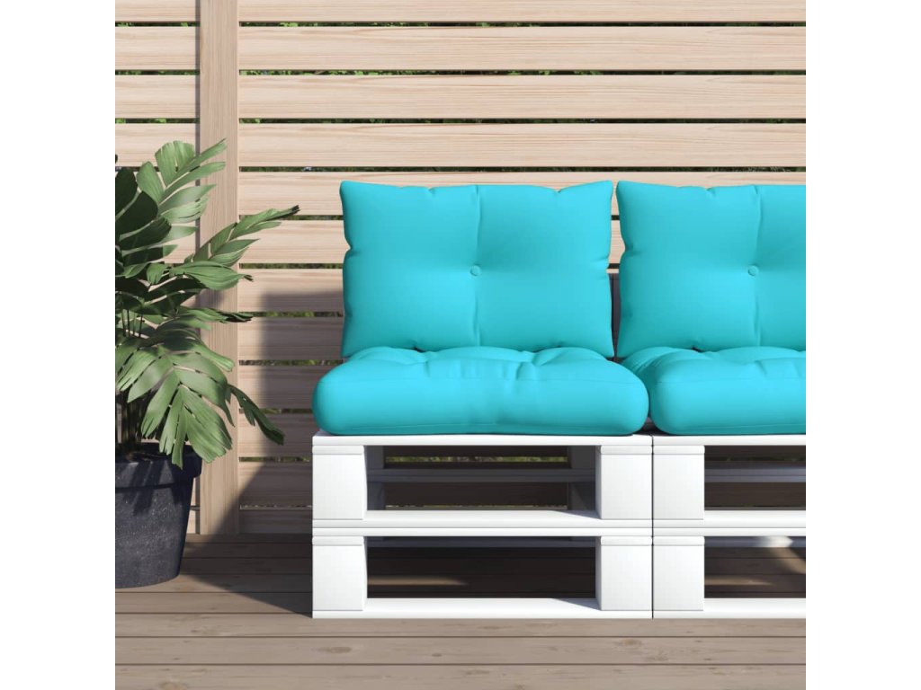 Sada podušek na palety námořnicky modrá 60 x 38 x 13 cm textil
