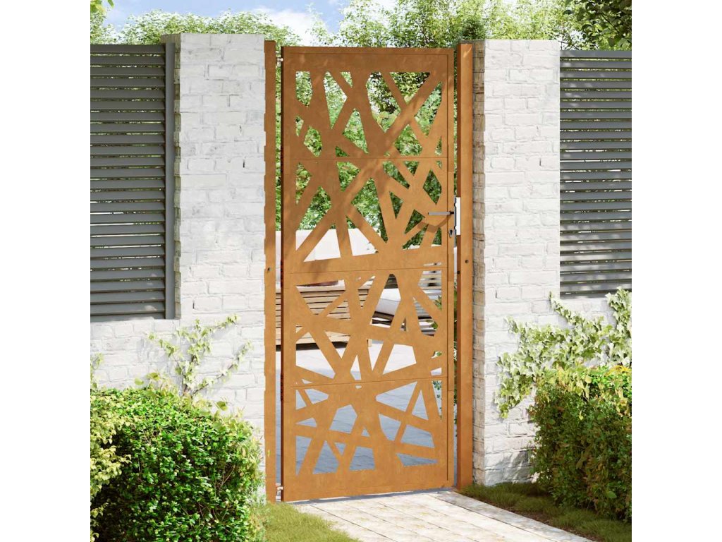 Zahradní branka 105x105cm klimaticky odolný ocel design křížový