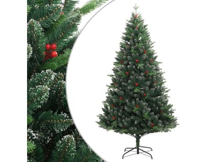 Umělý sklápěcí vánoční stromek s červenými bobulemi 150 cm