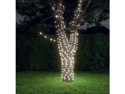 Solární světelné řetězy 2 ks 2x200 LED studené bílé dovnitř/ven