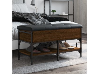 Lavice s botníkem hnědý dub 82 x 42 x 45 cm kompozitní dřevo