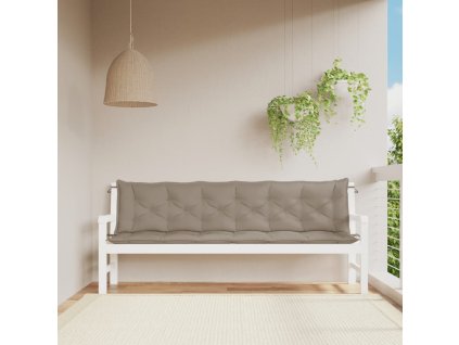 Podušky na zahradní lavici 2ks taupe 200x50x3cm oxfordská látka