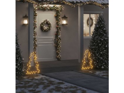 Vánoční světelné dekorace s hroty 3ks Stromek 50 LED diod 30 cm