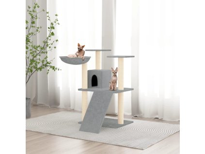 Škrabadlo pro kočky se sisalovými sloupky krémové 83 cm