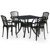 5dílný bistro set litý hliník černý