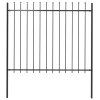 Zahradní plot s hroty ocelový 11,9 x 0,6 m černý