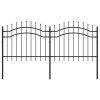 Zahradní plot s hroty černý 140 cm práškově lakovaná ocel