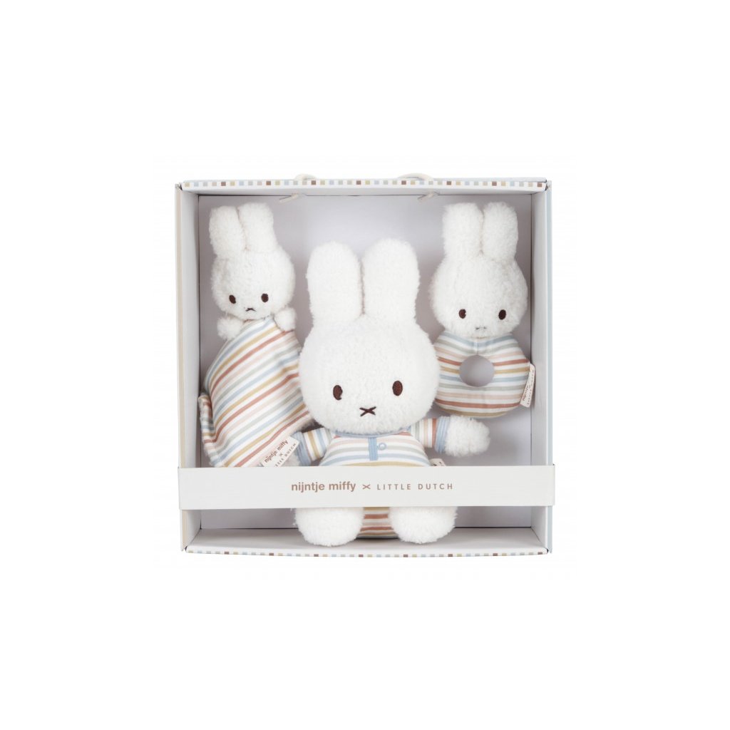 LITTLE DUTCH Dárková sada Králíček Miffy Vintage proužky