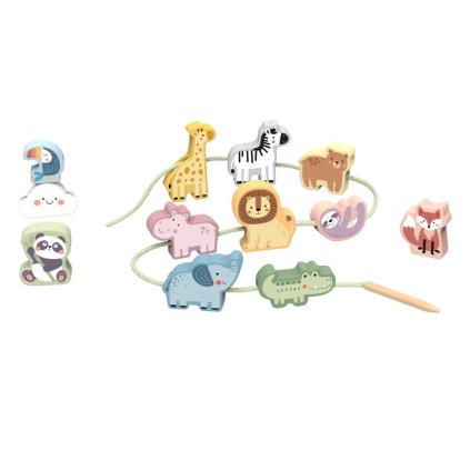 TOOKY TOYS Šněrovací zvířátka pastelová