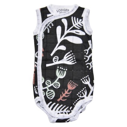 LODGER Romper Fold Over Botanimal Raven