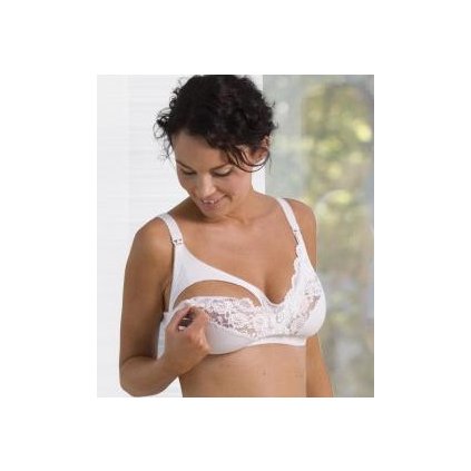 CARRIWELL podprsenka s krajkou a klipem, bílá