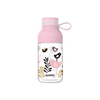 QUOKKA Plastová láhev Ice Kids s poutkem Birds 430 ml
