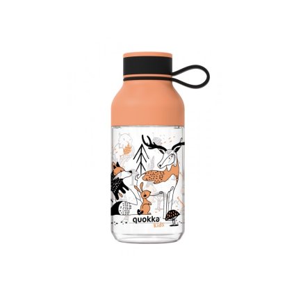 QUOKKA Plastová láhev Ice Kids s poutkem In the Woods 430 ml