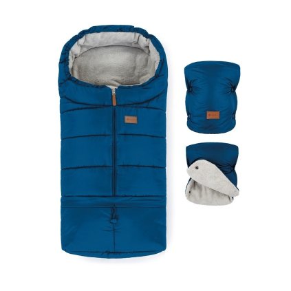 PETITE & MARS Set zimní fusak Jibot 3v1 + rukavice na kočárek Jasie Ocean Blue