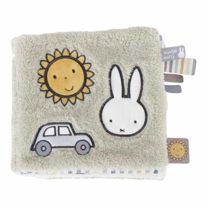 LITTLE DUTCH Textilní knížka s aktivitami králíček Miffy Fluffy Green