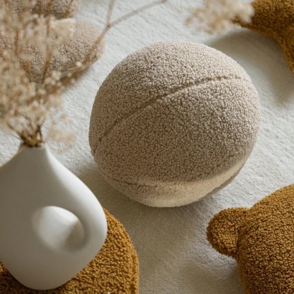WIGIWAMA Teddy Ball Cushion Biscuit