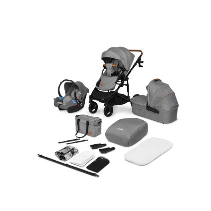 LIONELO Kombinovaný kočárek 3v1 Mari Tour Grey Stone
