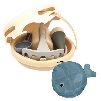 COMPACTOYS Skládací sada na písek 7v1 béžová + obal