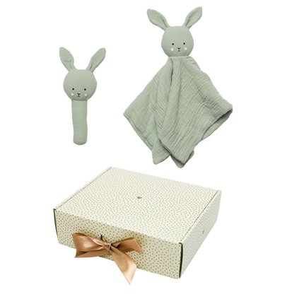 JABADABADO Dárková sada s chrastítkem Bunny Zelený