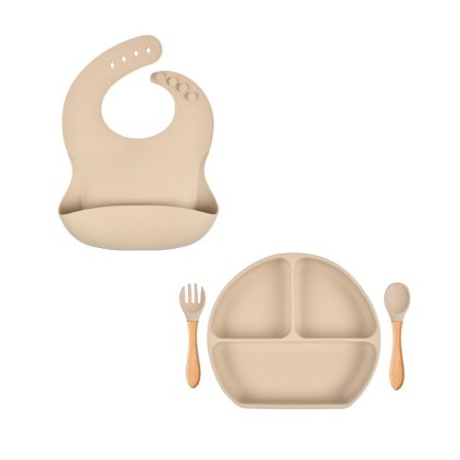 MARTONS Jídelní sada silikonová s přísavkou 4-dílná Cream