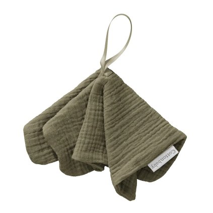 COTTONBABY Muchláček na dudlík Soft Khaki Green