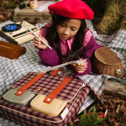 STICKY LEMON School Bag Tartan Stormy Purple