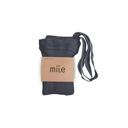 MILE Punčochy s kšandami ocelově modré