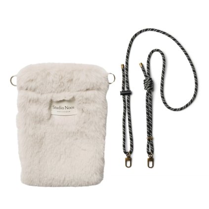 STUDIO NOOS Pouzdro na telefon Neutral Faux Fur + šňůrka Antra