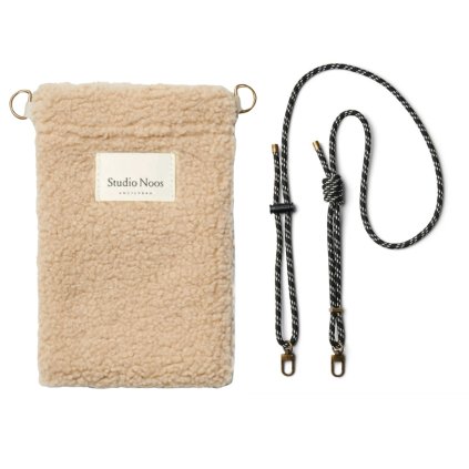 STUDIO NOOS Pouzdro na telefon Teddy Ecru + šňůrka Antra