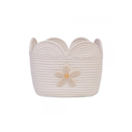 CHILDHOME Koš na hračky Květina Off White 30x20x15 cm