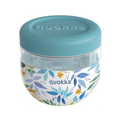 QUOKKA Plastová nádoba na jídlo Bubble Watercolor Leaves 770 ml