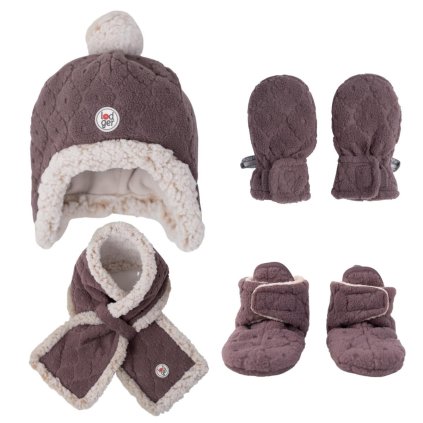 LODGER Zimní set Folklore Fleece Mauve 0 - 3 měsíce
