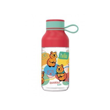 QUOKKA Plastová láhev Ice Kids s poutkem Happy 430 ml