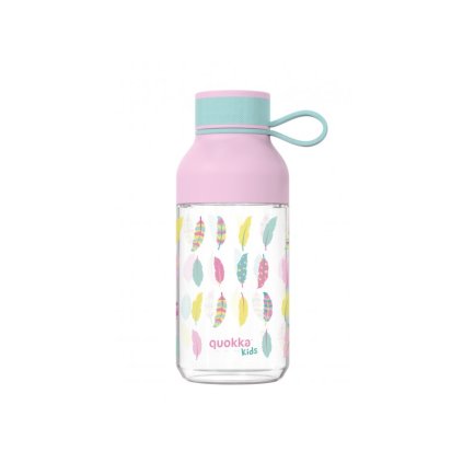 QUOKKA Plastová láhev Ice Kids s poutkem Feathers 430 ml