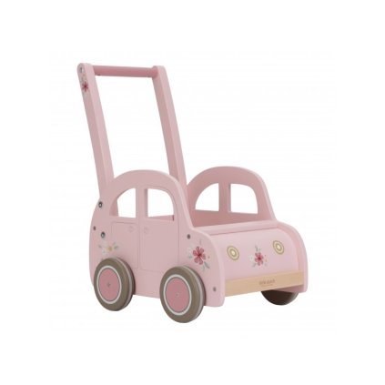 LITTLE DUTCH Chodítko auto dřevěné Pink