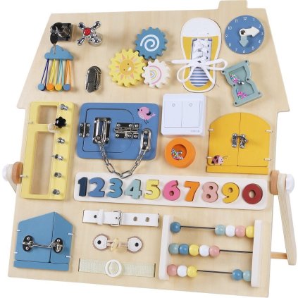 2KIDS TOYS Activity board Senzorická deska Domeček