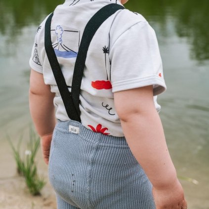 MILE Punčochové kraťasy s kšandami šedé