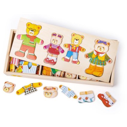 BIGJIGS Oblékací puzzle Medvědí rodinka