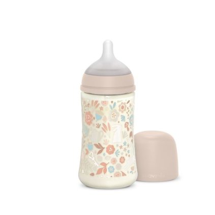 SUAVINEX Wonderland Kojenecká láhev 270 ml fyziologický průtok M Liberty růžová