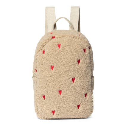 STUDIO NOOS Dětský batůžek Mini Teddy Hearts Ecru