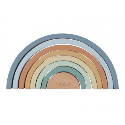 LITTLE DUTCH Skládačka dřevěná duha Forest friends