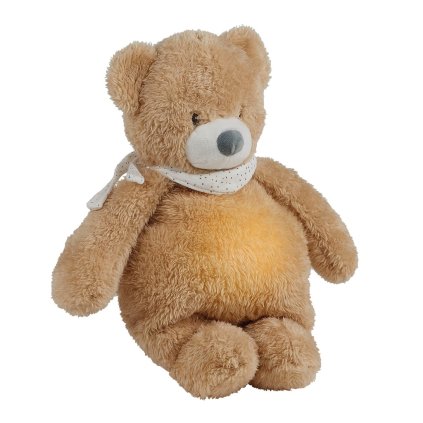 NATTOU Usínáček plyšový hudební se světýlkem a senzorem pláče 4v1 Sleepy Bear Pale Brown