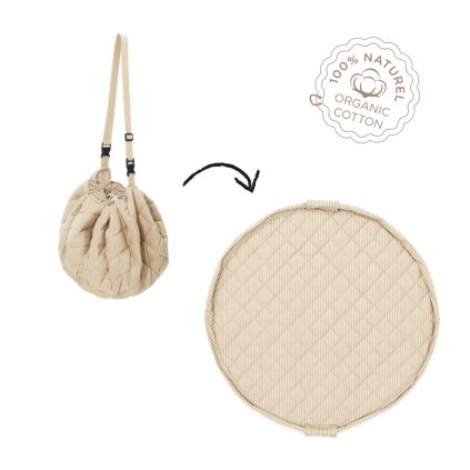 PLAY AND GO Podložka na hraní Organic Hnědé pruhy