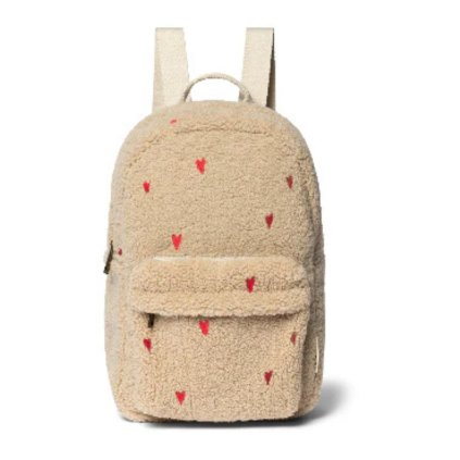 STUDIO NOOS Dětský batoh Midi Teddy Hearts Ecru